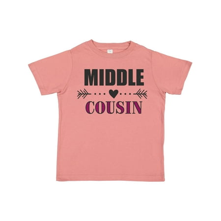 

Inktastic Middle Cousin with Heart Arrow Gift Toddler Toddler Girl T-Shirt