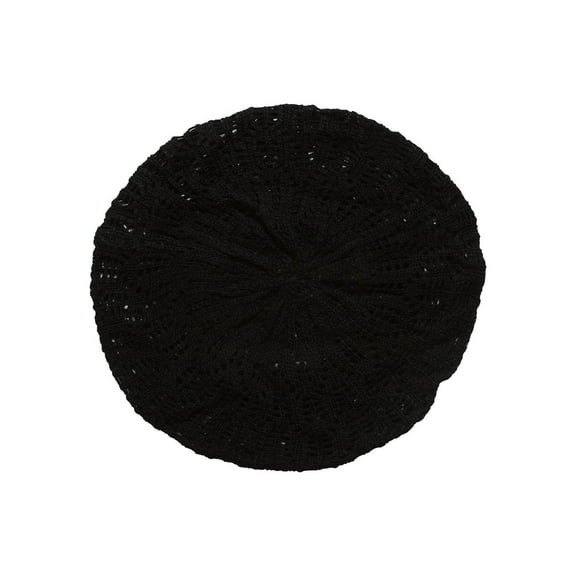 Womens Fashion Knitted Beret - Black