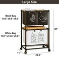thumbnail image 4 of 2-Tier Freestanding Laundry Hamper Sorter, Laundry Sorter Organizer with Removable Bags, Sorted Dirty Clothes Basket Bin for Bedroom, Bathroom & Dorm, White, 4 of 8