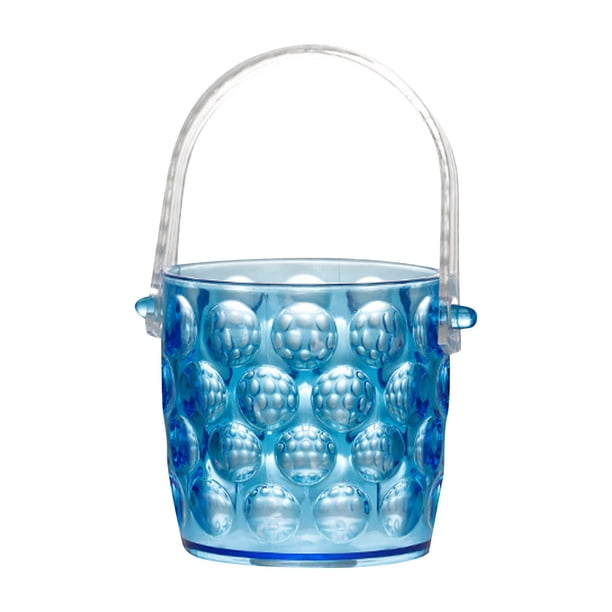 Ice Bucket, Small Clear Acrylic Ice Ball Container Wine Beer Champagne Cooler with Handle for Freezer Cocktail Bar Party 4.7 x 4.9 Inch