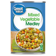 Great Value Mixed Vegetable Medley, Canned Mixed Vegetables, 14.5 oz Can