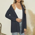 thumbnail image 4 of UVEASISHA Womens Lightweight Cardigans Open Front Long Sleeve Shrugs Solid Casual Duster Jacket with Pockets Black XXL, 4 of 9