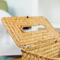 thumbnail image 5 of Wicker Woven Tissue Box Cover, Decorative Rattan Facial Tissue Holder, Vintage Seagrass Rectangular Napkin Holder Pumping Paper Case Dispenser for Bathroom, Bedroom, Shelves, Living Room (Honey Brown), 5 of 9