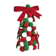 thumbnail image 2 of DIY Christmas Tree Ornament Handmade Christmas Tree Ornaments with Bow - Red Green Festive Small Balls for Elegant Desktop Holiday Decor, 2 of 6