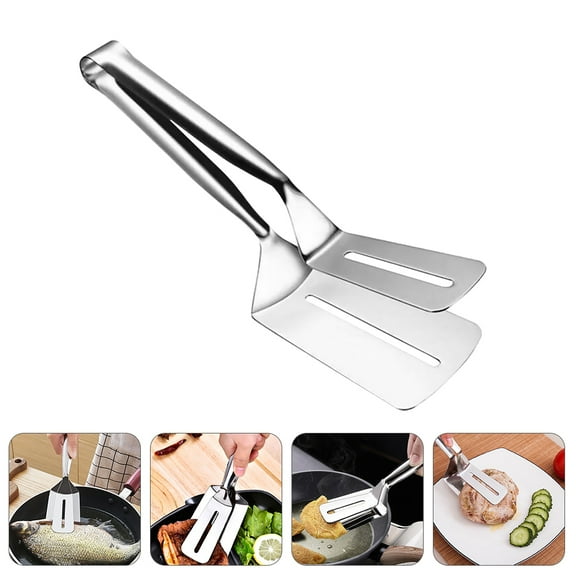 GOOHOCHY  Frying Spatula Clip Steak Cook Kitchen Gadget Grilling Silver