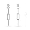 thumbnail image 4 of LeCalla 925 Sterling Silver Light-Weight Italian Paper Clip Link-Chain Drop Liner Stud Earrings Jewelry for Women and Teen 30MM, 4 of 7