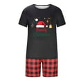 thumbnail image 2 of Mifsaly Funny Christmas Pajamas Family Matching Sets Xmas Letter Print Pjs 2 Piece Crewneck Short Sleeve Pullover Sleepwear Nightwear Festival Baggy Plaid Shorts Pants 2025 Holiday Homewear, 2 of 7