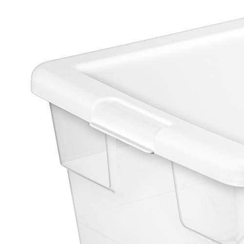 Wholesale Sterilite Storage Box w/Lid - 16qt CLEAR/WHITE