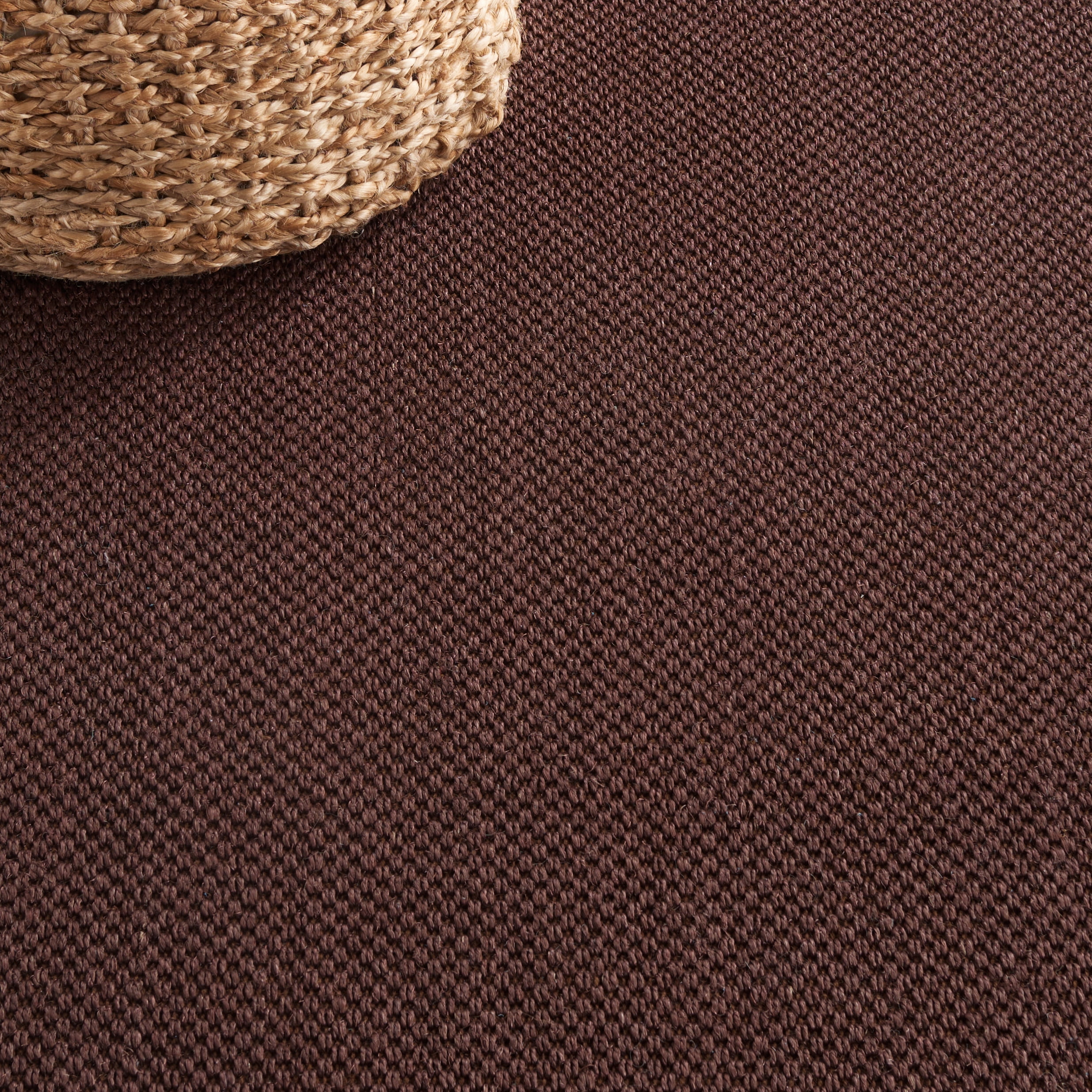SAFAVIEH Natural Fiber Cindy Solid Runner Rug, Chocolate/Dark Brown, 2'6" x 10'
