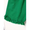 thumbnail image 7 of JanJean Kids Girls High Waist Denim Jean Shorts Frayed Raw Hem Wide Leg Short Jeans Hot Pants Loose Green 160, 7 of 7