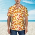 thumbnail image 4 of Balery Orchids Flowers Print Men's Hawaiian Shirts Short Sleeve Beach Shirt Relaxed Fit Vacation Button Down Shirts-Medium, 4 of 9