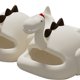 thumbnail image 2 of Pantuflas de dinosaurio Diapositivas lindas 3D Dinosaurio Punta abierta Antideslizante Suave Cómodo Secado rápido (37-38) Blanco, 2 of 5