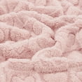 thumbnail image 6 of CREVENT Soft Plush Girls Light Pink Heart Checkered Fleece Baby Receiving Blanket, 6 of 7