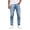 Blue, variant on Wrtxtat Men's Motorcycle Jeans Durable Rip-Stop Slim Fit Straight Denim Pants Stretchy Y2K Hip Hop Streetwear Baggy Trousers Light Blue XS