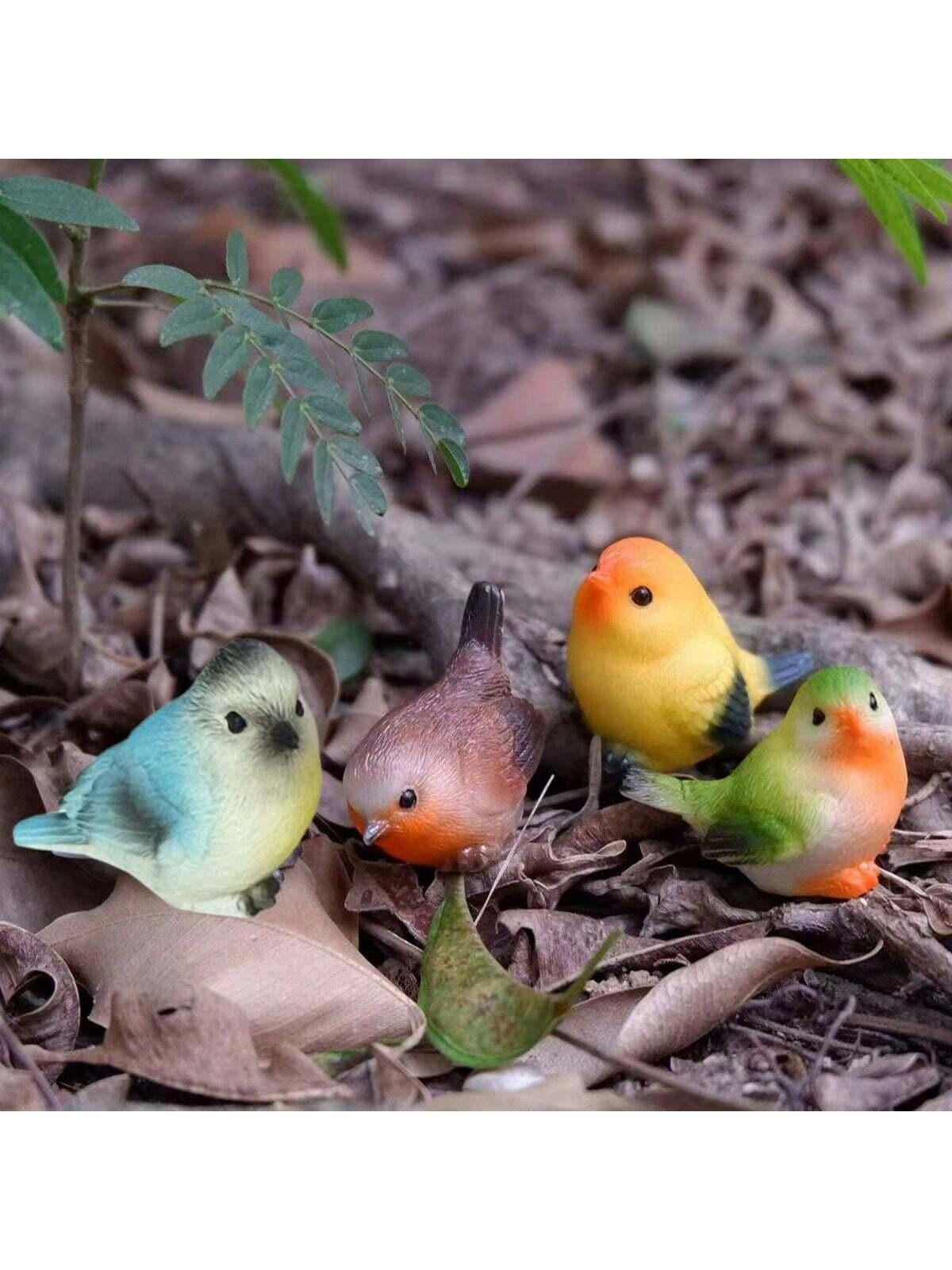 8pcs Small Bird Decor Figurine Miniature Bird Statue Micro Cute – details