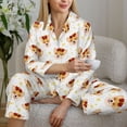 thumbnail image 6 of Lsque Funny Corgi Pattern Long Sleeve Pajama Set for Women - Soft 2-Piece Sleepwear and Loungewear Set with Pockets, Comfy Nightwear-XX-Large, 6 of 7