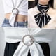 thumbnail image 5 of Hebilla de brocha con brocha de perlas de Fashion - Camiseta redonda y soporte para bufanda de seda - Botón metálico ligero de 1,2 pulgadas - 0,3 oz, 5 of 6
