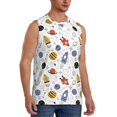 thumbnail image 2 of Bingfone Rocket Planets Pattern Men's Tank Tops Workout Sleeveless Tee Shirts Running Beach Tanks for Men-Small, 2 of 8