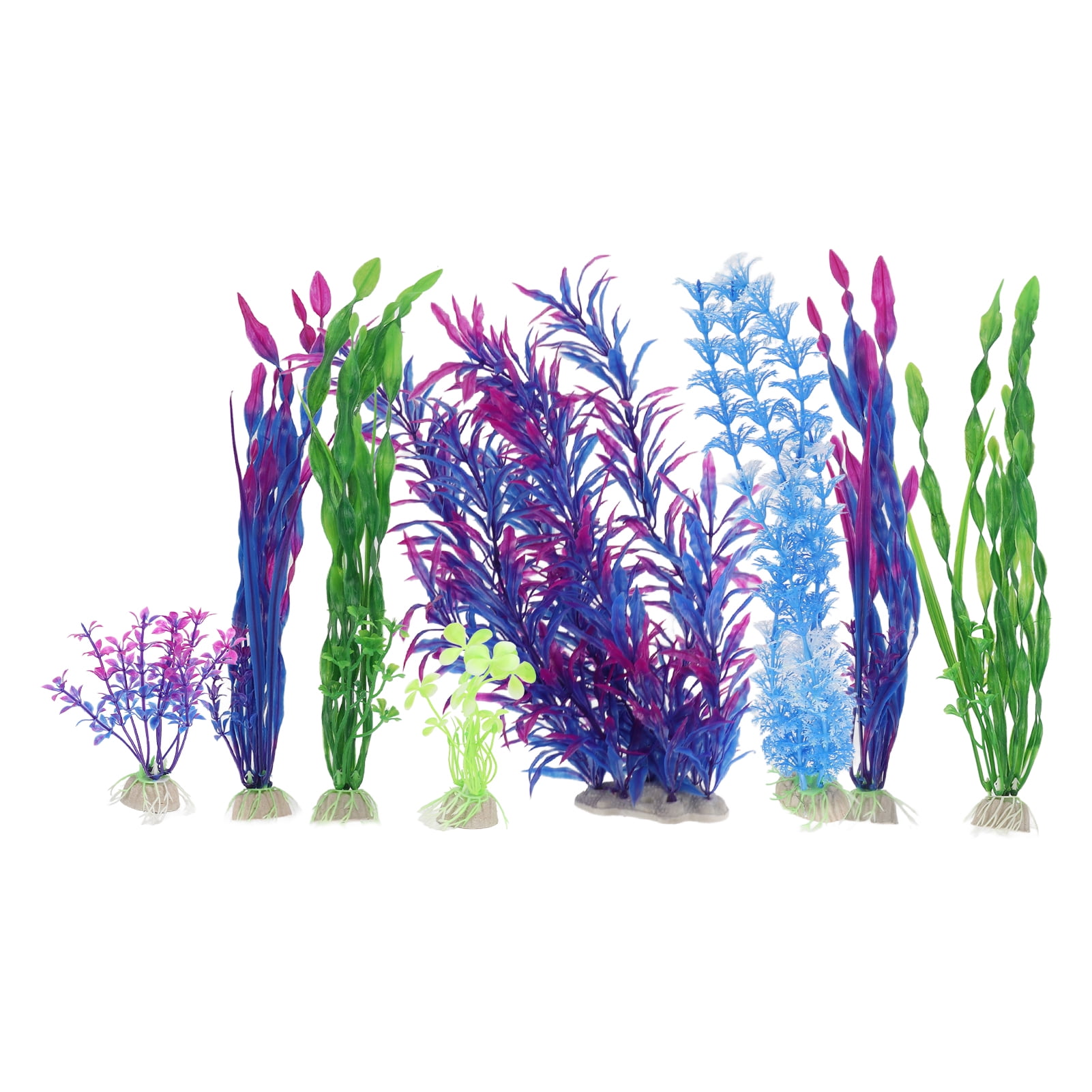 8pc Artificial Seaweed Plants For Aquarium, Safe, Colorful,  Easy To Install, Vivid Decor