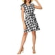thumbnail image 5 of INSPIRE CHIC Vestido Mini de Cuadros con Cuello en V, Mangas con Volantes y Cinturón para Mujeres en Negro, 5 of 7