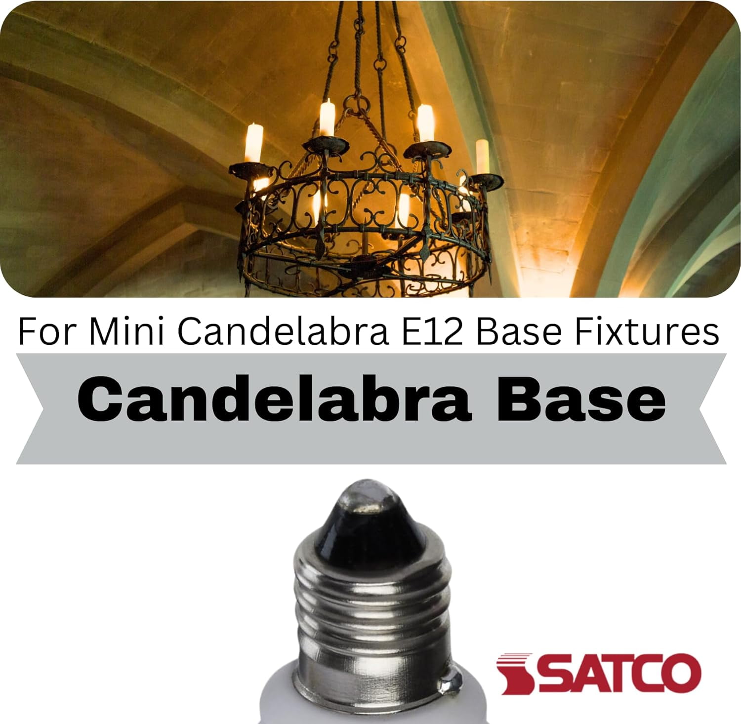 SATCO S12135 T6 Mini LED Light Bulb 5 Watt 120V E12 Candelabra Base 5000K 550 Lumen Dimmable (12 Pack)
