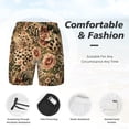 thumbnail image 3 of Lsque Animal Leopard Pattern Mens Swim Trunks- Bathing Suit Compression Liner - Beach Swim Shorts Swimwear - (S-3XL) - Stretch Quick Dry-3X-Large, 3 of 6