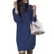 thumbnail image 1 of Vestido suelto de invierno para mujer, vestido hasta la rodilla, manga larga, cuello alto de otoño, suéter de punto cálido, vestido hasta la rodilla, 1 of 5