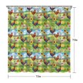 thumbnail image 5 of Rooster and Farm Green Pattern Modern Waterproof Shower Curtain Set with 12 Hooks, Washable Decorative Bathroom Shower Curtain, 5 of 6