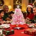 thumbnail image 4 of Pink Christmas Tree,Table Top Christmas Tree, Pink Artificial Christmas Tree Mini Small Xmas Tree with Bells,Star Topper and Christmas Ball Ornaments for Holiday Indoor Christmas Decoration Gifts, 4 of 6