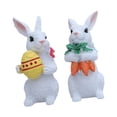 thumbnail image 2 of 2 piezas de estatua de conejo de Pascua, figura de animal, decoración de mesa, resina de para sala de estar, oficina, festival, regalo, 2 of 9