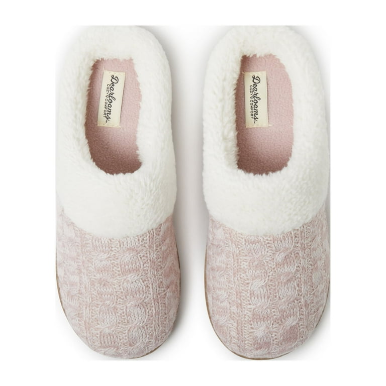 Dearfoam cable knit slippers on sale