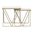 thumbnail image 4 of Pemberly Row 2-Piece Marble Top Nesting Table in White and Gold, 4 of 5