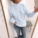 thumbnail image 5 of Suéter de estilo europeo y americano para mujer, suéter holgado de temperamento, suéter de color sólido con cuello alto y giro a la moda, 5 of 6