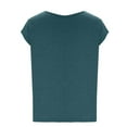 thumbnail image 5 of Dezsed Womens Solid Color Cap Sleeve T-Shirt Tops Women's Fashion Casual Loose V-Neck Basic Tank Tops T Shirt Pullover Top Light Blue S, 5 of 8