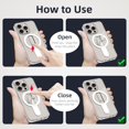thumbnail image 4 of Étui pour iPhone 14 Pro avec Support Invisible [Compatible avec MagSafe] Protection de Qualité Militaire, Étui Magnétique Mince Antichoc pour Hommes Femmes, Transparent, 4 of 4