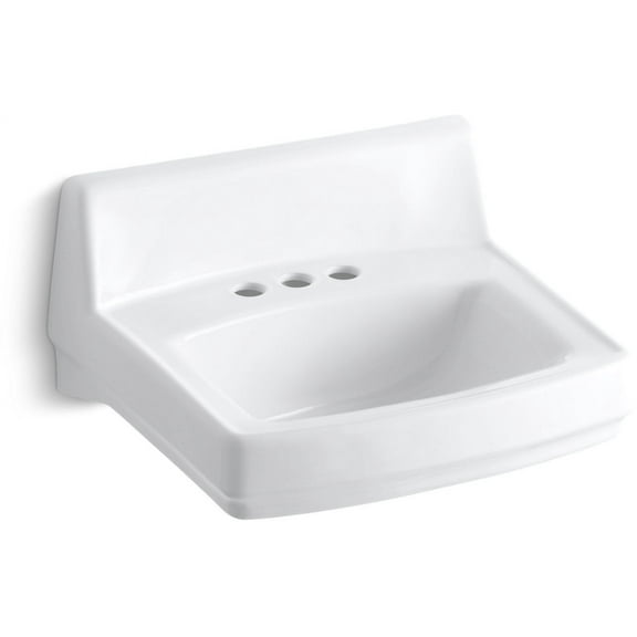 KOHLER GREENWICH WALL-MOUNT BATHROOM SINK WITH 4 IN. CENTERS, 20-3/4 IN. X 18-1/4 IN., WHITE