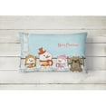 thumbnail image 2 of Merry Christmas Carolers Pekingnese Tan Canvas Fabric Decorative Pillow, 2 of 3