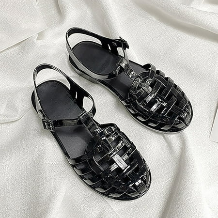 

Mishuowoti sandals for women 2023 2022 Summer New Solid Color Hole Fashion Simple Roman Sandals