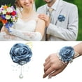 thumbnail image 6 of Wrist Flower Corsage Rose Wrist Corsage Boutonniere Elegant Wedding Flower Accessories Handcrafted Wedding Wrist Bouquet, 6 of 8