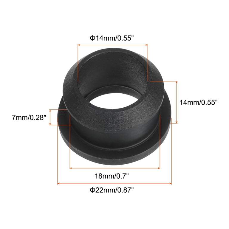 Uxcell 15-Pack Silicone Rubber Grommets – 18mm Drill Hole, 14mm Inner Diameter, Top Hat Design, For Wire Protection & Sealing In Automotive, Electrical & DIY
