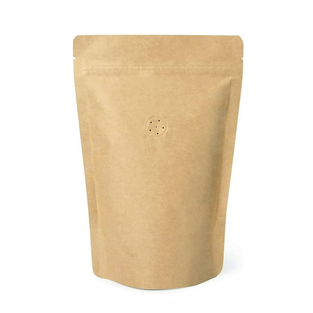 Muka 50 Pcs Sacs à Café Kraft 8 OZ avec Valve, Sacs de Rangement pour Grains de Café Sacs Refermables, Conforme FDA, Produits Promotionnels