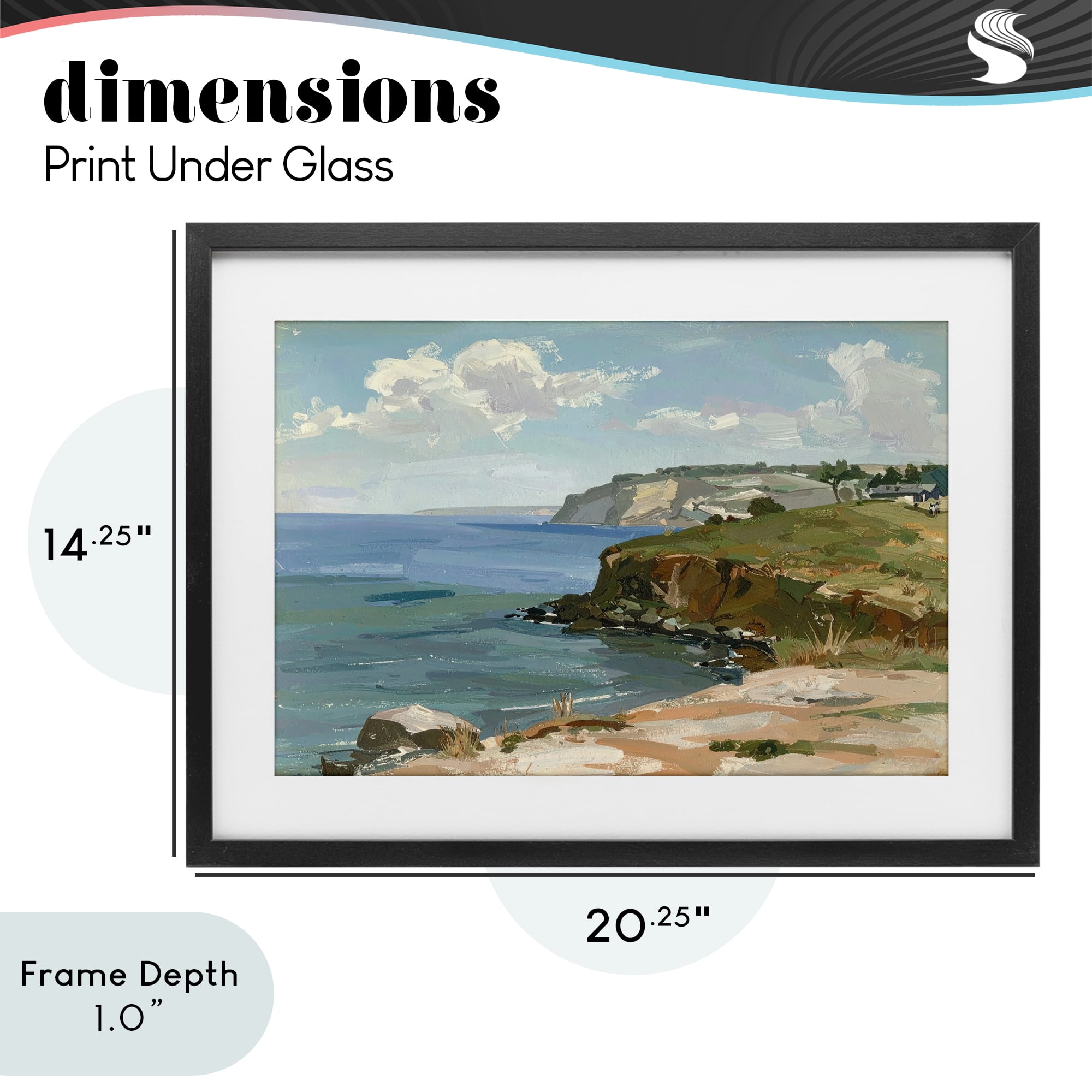 Stupell Industries Along The Shore Scenery Black Framed Print Under Glass, design by Alonza Saunders