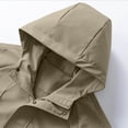 thumbnail image 7 of LYSMORA Men's Hooded Windbreaker Jacket Zip‑Snap Closure Long Sleeve Utility Rain Coat with Drawstring Hood Relaxed Fit Outerwear for Winter Outdoor, 7 of 7