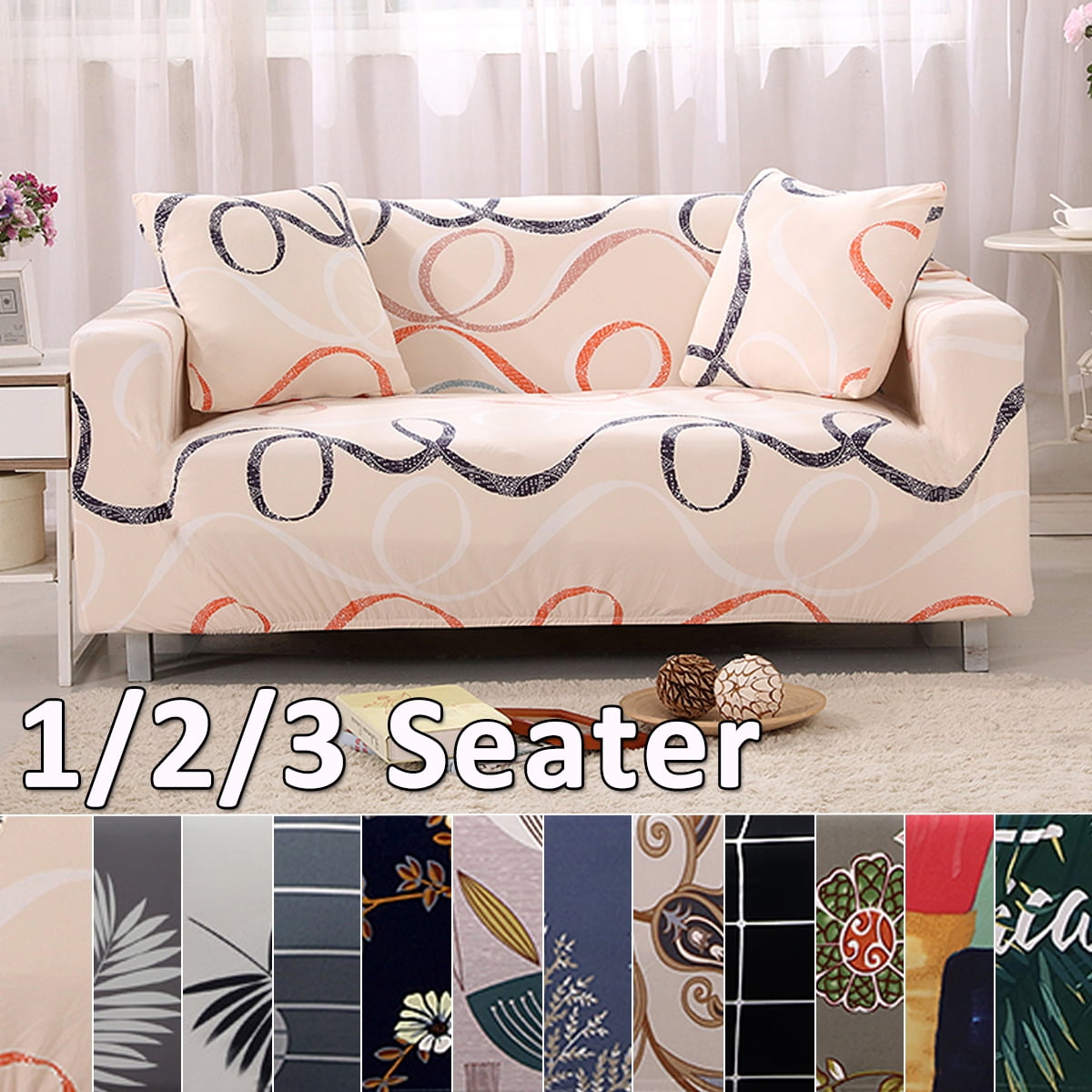 1/2/3 Seater Elastic Sofa Couch Cover Full Cover Sofa Protective