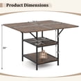 thumbnail image 3 of Costway Dining Table for 4-6People,47”Rectangular Kitchen Table with 2-tier Storage Shelves Rustic Brown + Black, 3 of 10