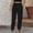 Black Full Length Pants for Women, variant on SMihono Women Solid Color Cotton And Linen Drawstring Elastic Waist Long Straight Pants 2024 Trendy Summer Autumn Holiday Leggings Yoga Stretch Pants Cargo Trousers Black 4