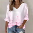 thumbnail image 2 of Outfmvch Valentine's Shirt Valentine Tops for Women Valentine's Day Shirts for Women Womens Long Sleeve Blouse Womens Fancy Tops Summer Blouse Womens Fall Blouses Light Pink S, 2 of 5