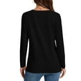 thumbnail image 5 of EchfiProm Womens Long Sleeve T-Shirts Crew Neck Tops Black Pullover Trendy Basic Solid for Women Relaxed Fit, 5 of 8