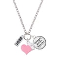 thumbnail image 1 of Delight Jewelry Silvertone Best - Light Pink Heart Nurse Strong Zoe Necklace, 1 of 4