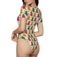 thumbnail image 2 of Balery Colorful Frogs Body de cuello redondo de manga corta para mujer Tops de manga corta Tops básicos-Small, 2 of 7